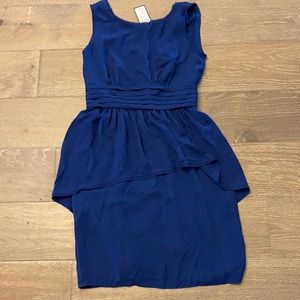 NWT BCBG Max Azria Navy Blue Rhea Peplum Dress 6 S